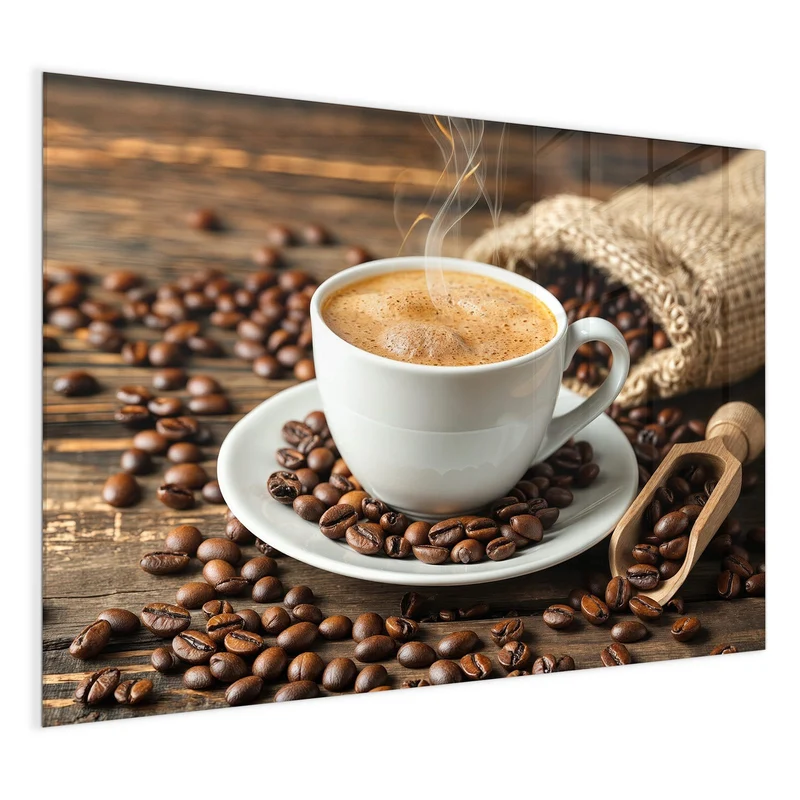 Magnettafel - Kaffee mit Holzschaufel