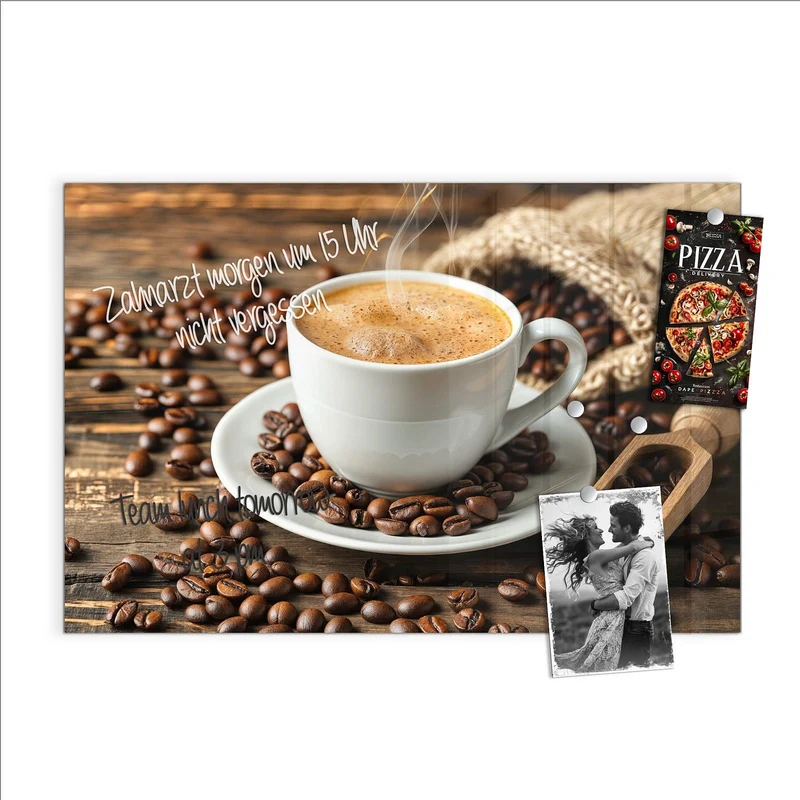 Magnettafel - Kaffee mit Holzschaufel