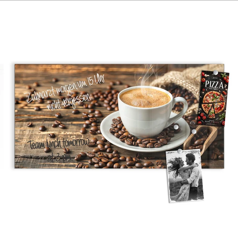Magnettafel - Kaffee mit Holzschaufel
