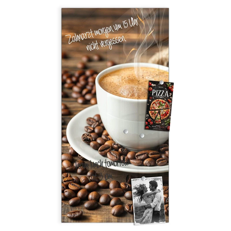 Magnettafel - Kaffee mit Holzschaufel