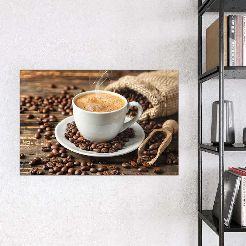 Magnettafel - Kaffee mit Holzschaufel