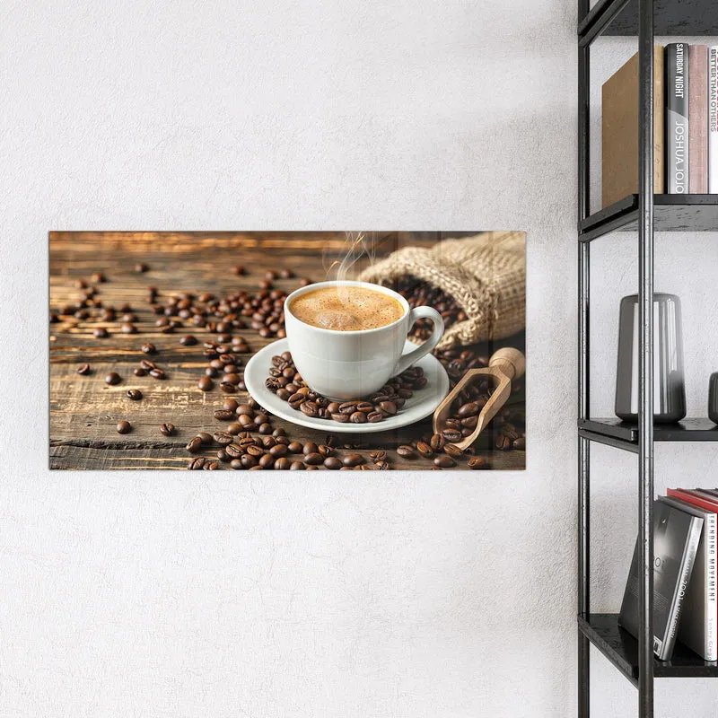 Magnettafel - Kaffee mit Holzschaufel
