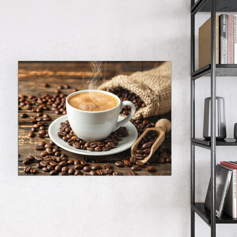 Magnettafel - Kaffee mit Holzschaufel