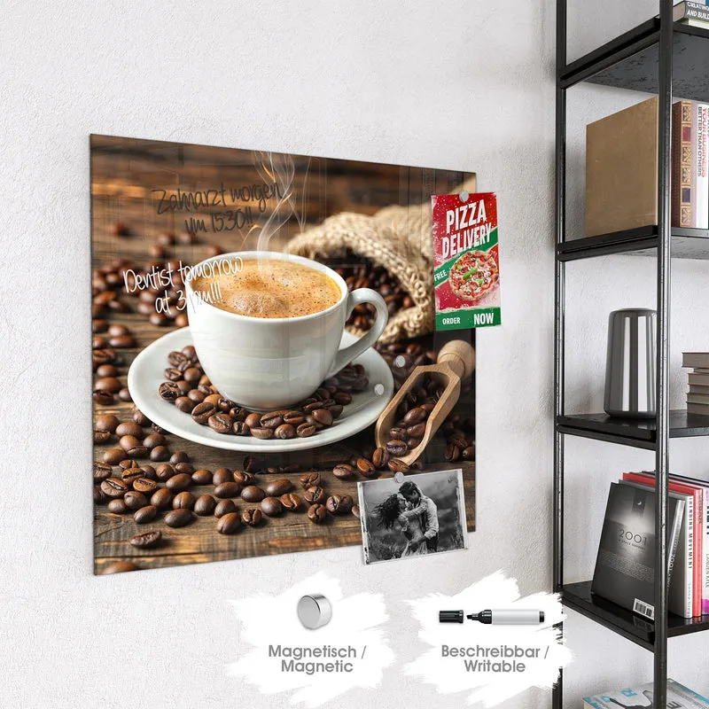 Magnettafel - Kaffee mit Holzschaufel