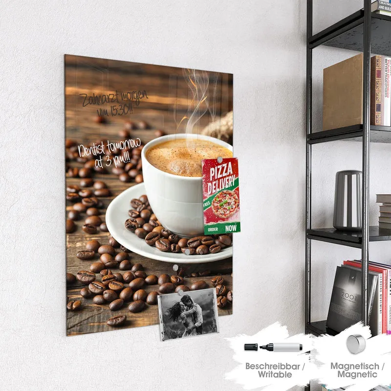Magnettafel - Kaffee mit Holzschaufel