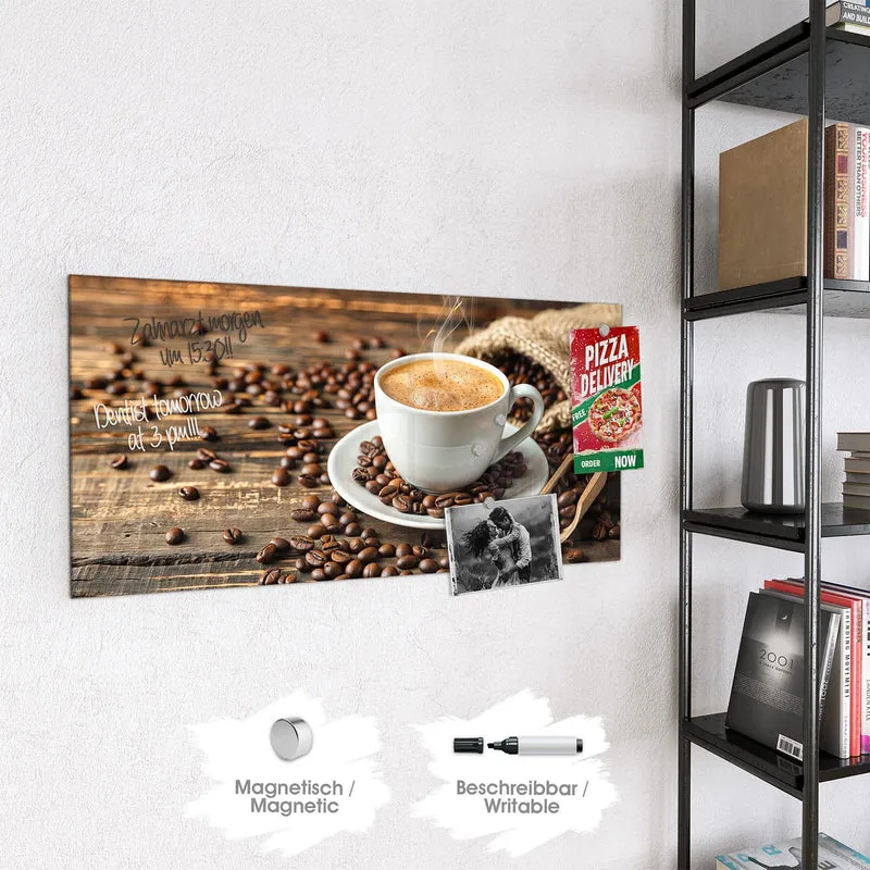 Magnettafel - Kaffee mit Holzschaufel