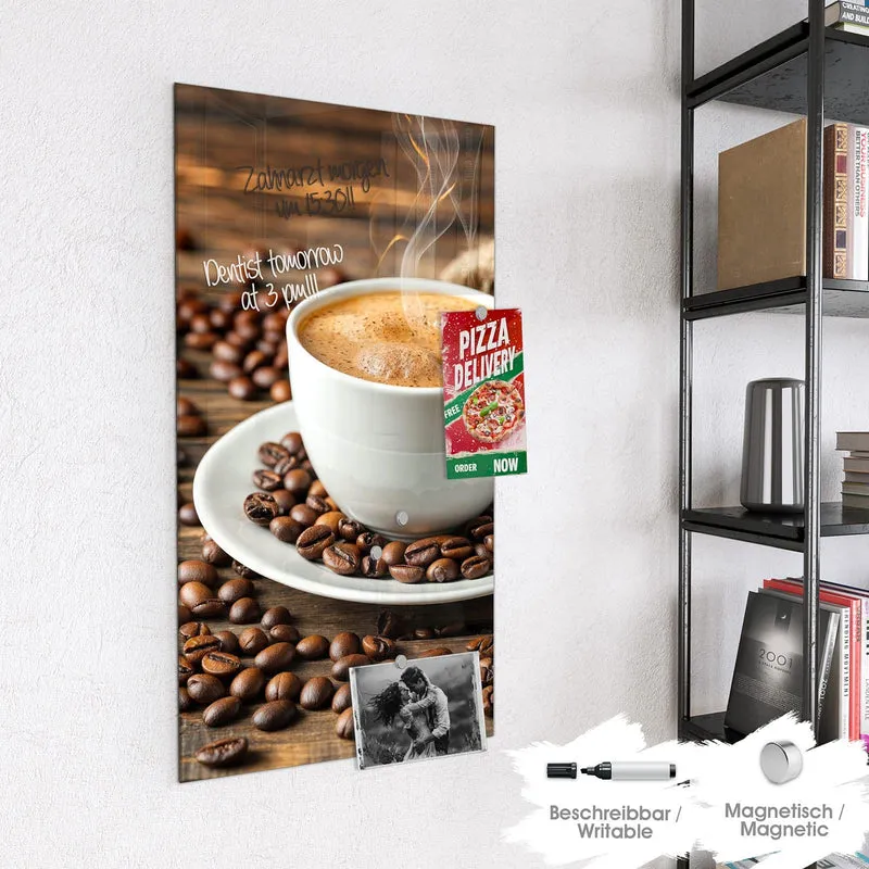 Magnettafel - Kaffee mit Holzschaufel