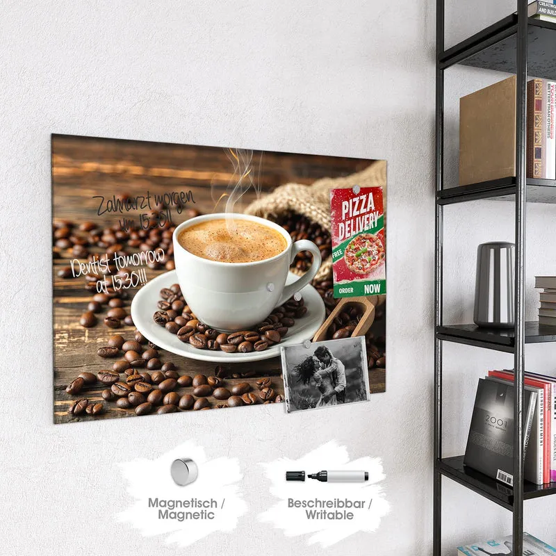 Magnettafel - Kaffee mit Holzschaufel