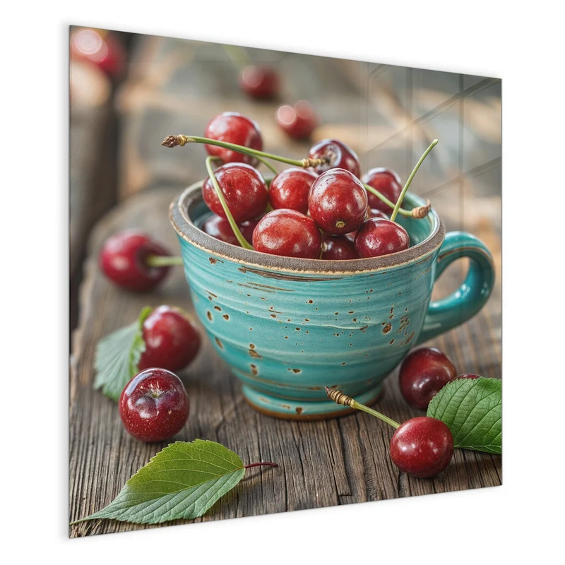 Magnettafel - Tasse mit Kirschen
