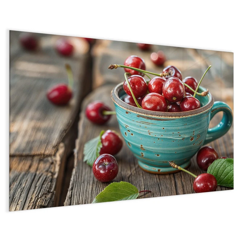 Magnettafel - Tasse mit Kirschen