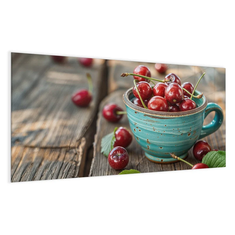 Magnettafel - Tasse mit Kirschen