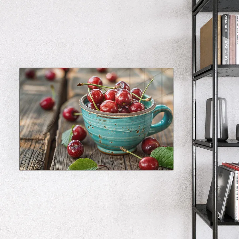 Magnettafel - Tasse mit Kirschen