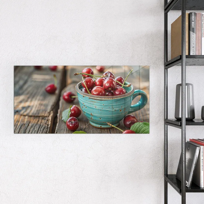 Magnettafel - Tasse mit Kirschen