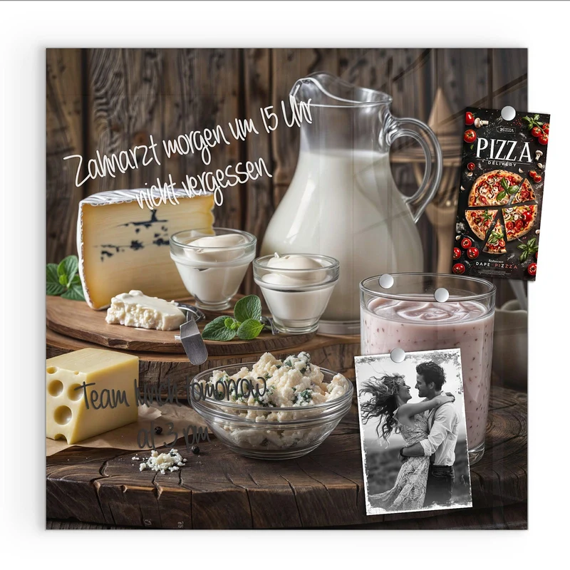 Magnettafel - Käseplatte mit Milch