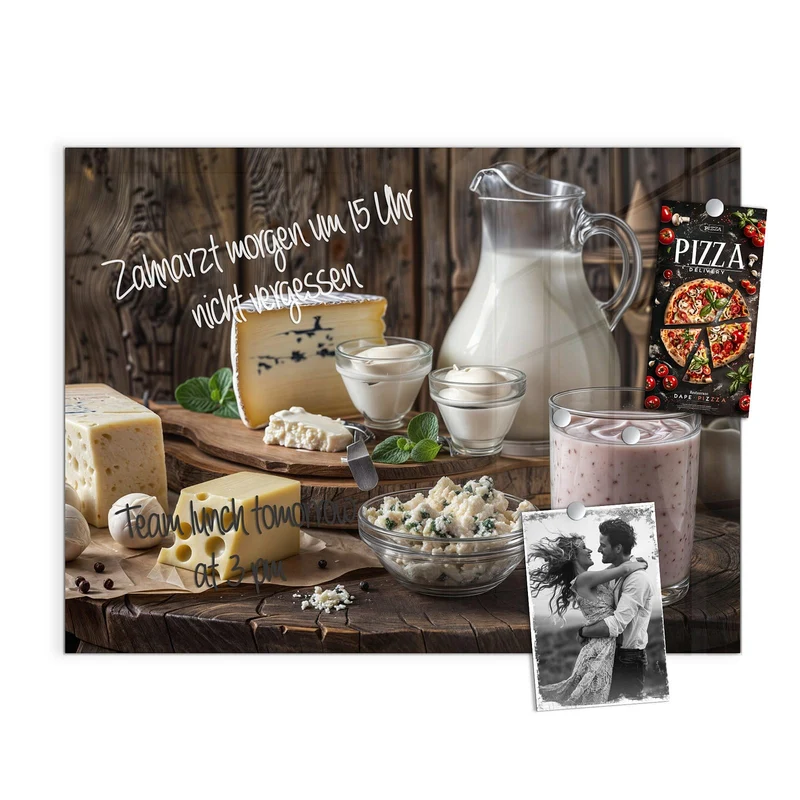 Magnettafel - Käseplatte mit Milch