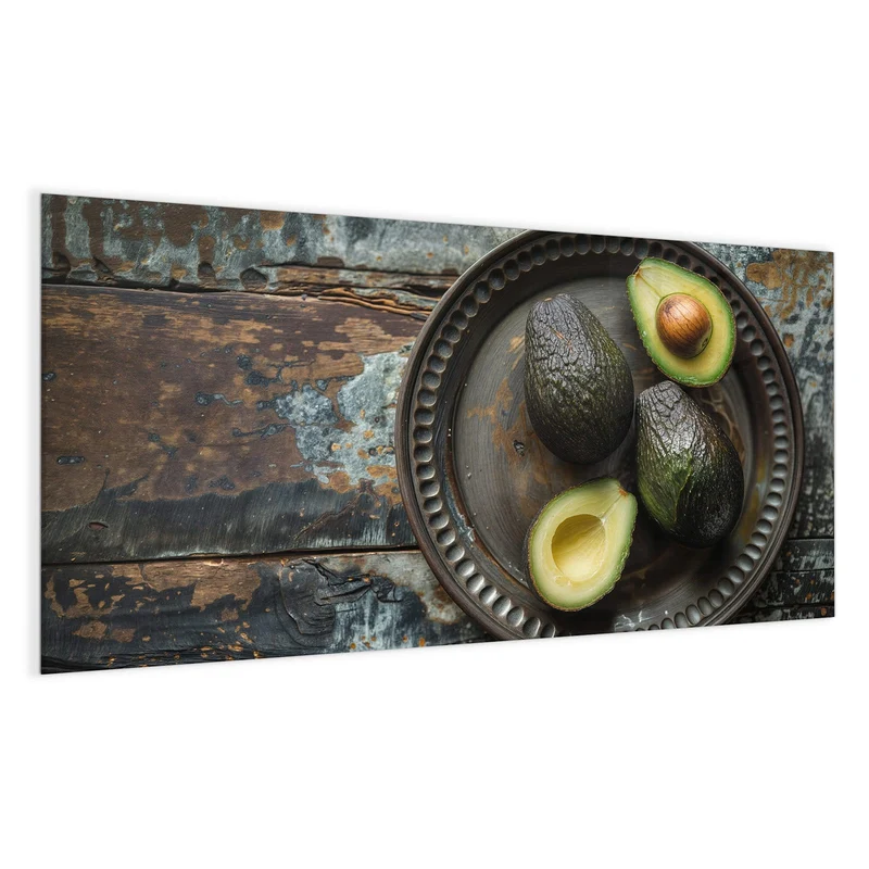Magnettafel - Avocados auf Zinnteller