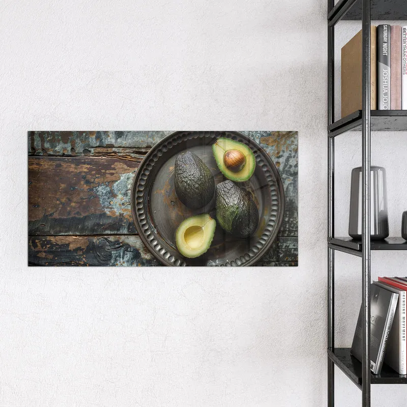 Magnettafel - Avocados auf Zinnteller