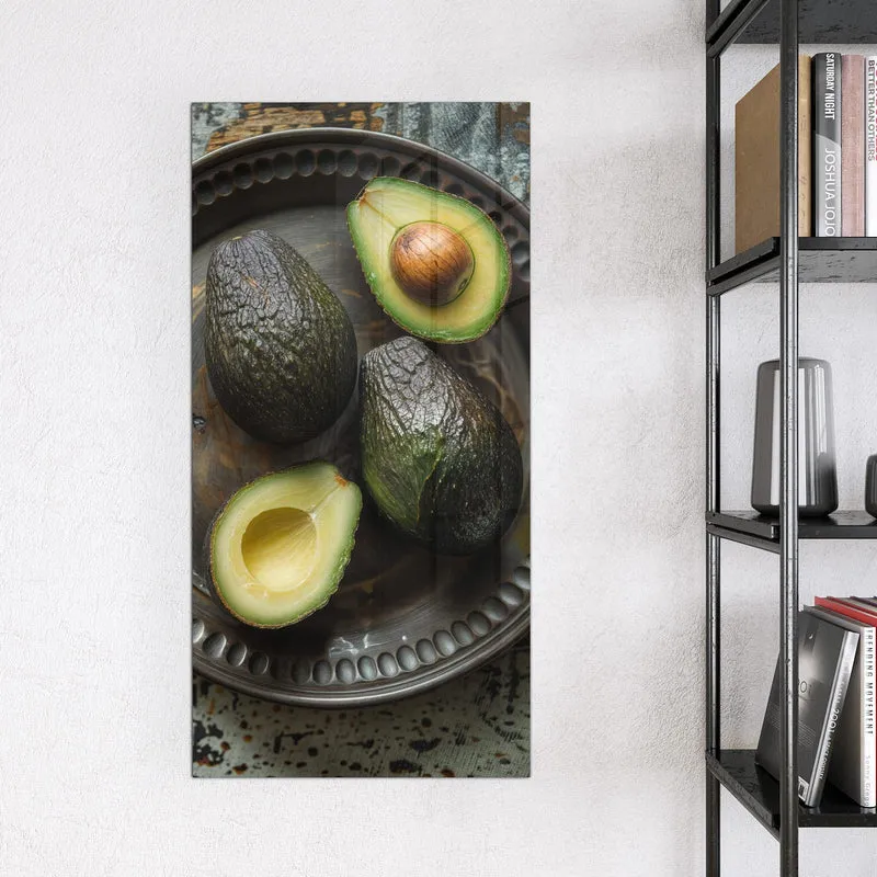 Magnettafel - Avocados auf Zinnteller