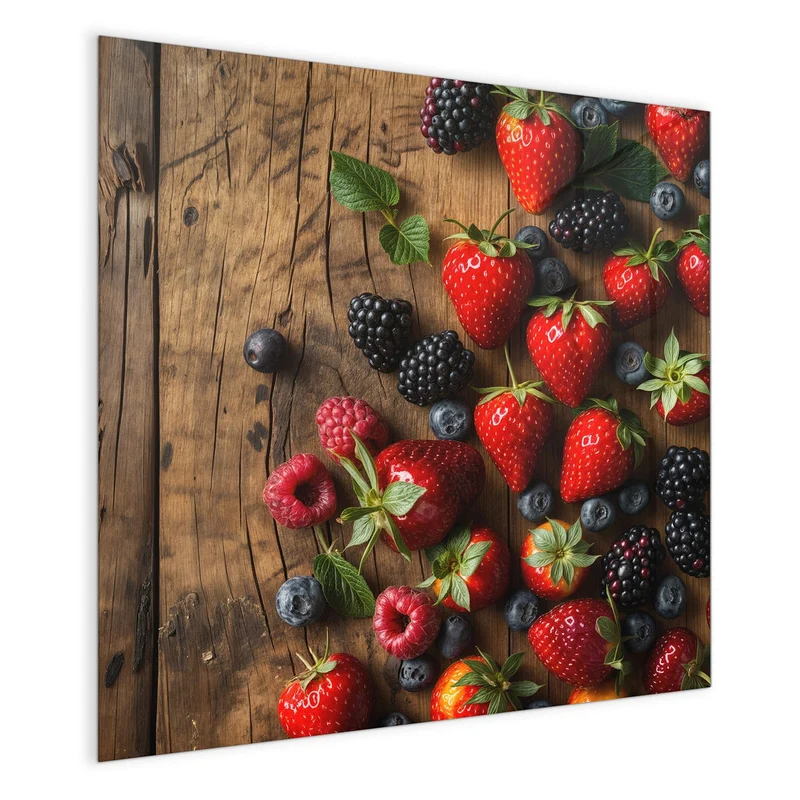 Magnettafel - Beerenmix auf Holz