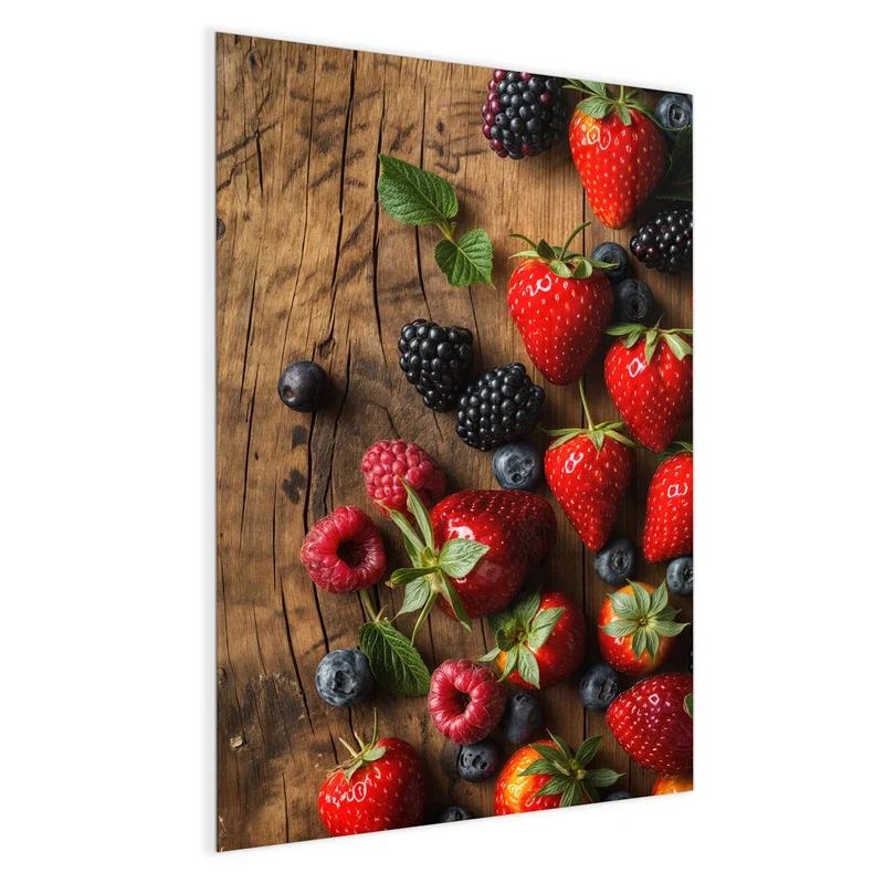 Magnettafel - Beerenmix auf Holz