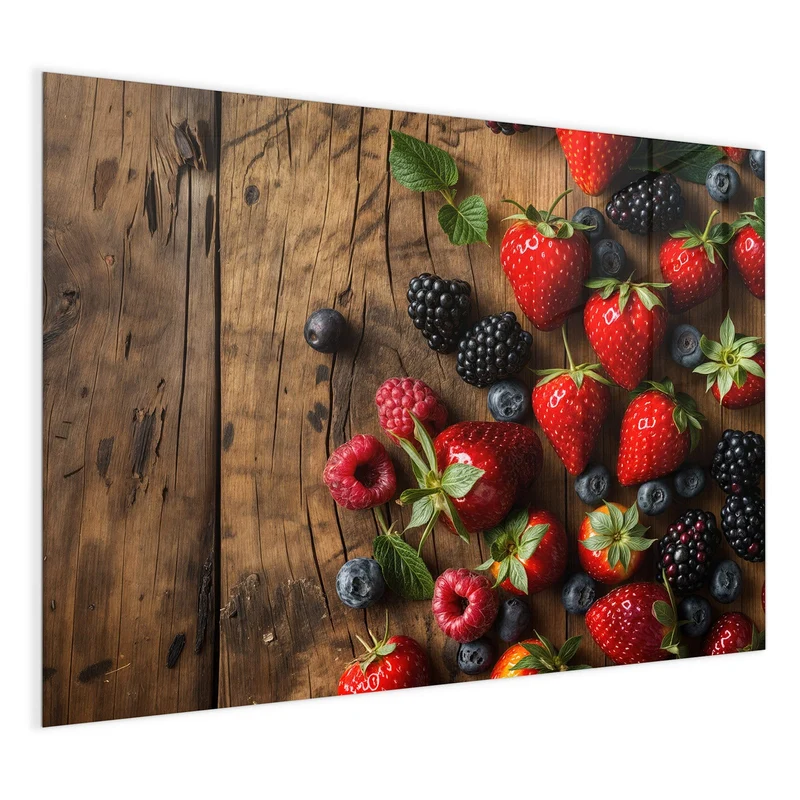 Magnettafel - Beerenmix auf Holz