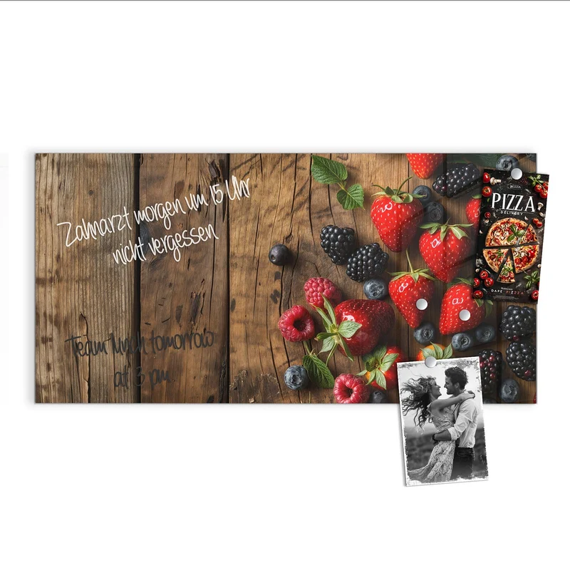 Magnettafel - Beerenmix auf Holz