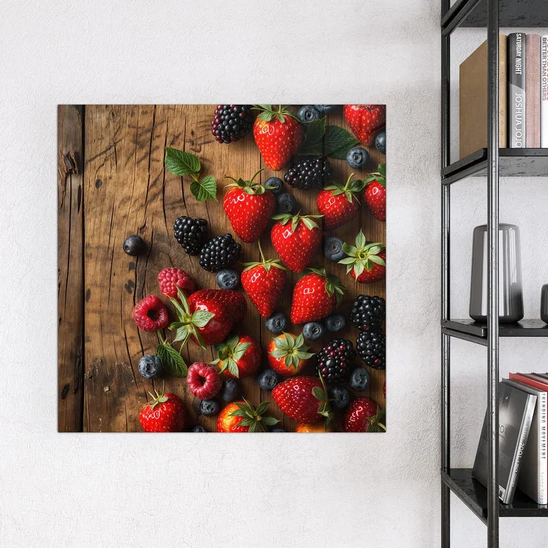 Magnettafel - Beerenmix auf Holz