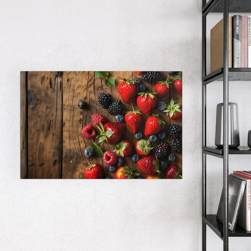 Magnettafel - Beerenmix auf Holz