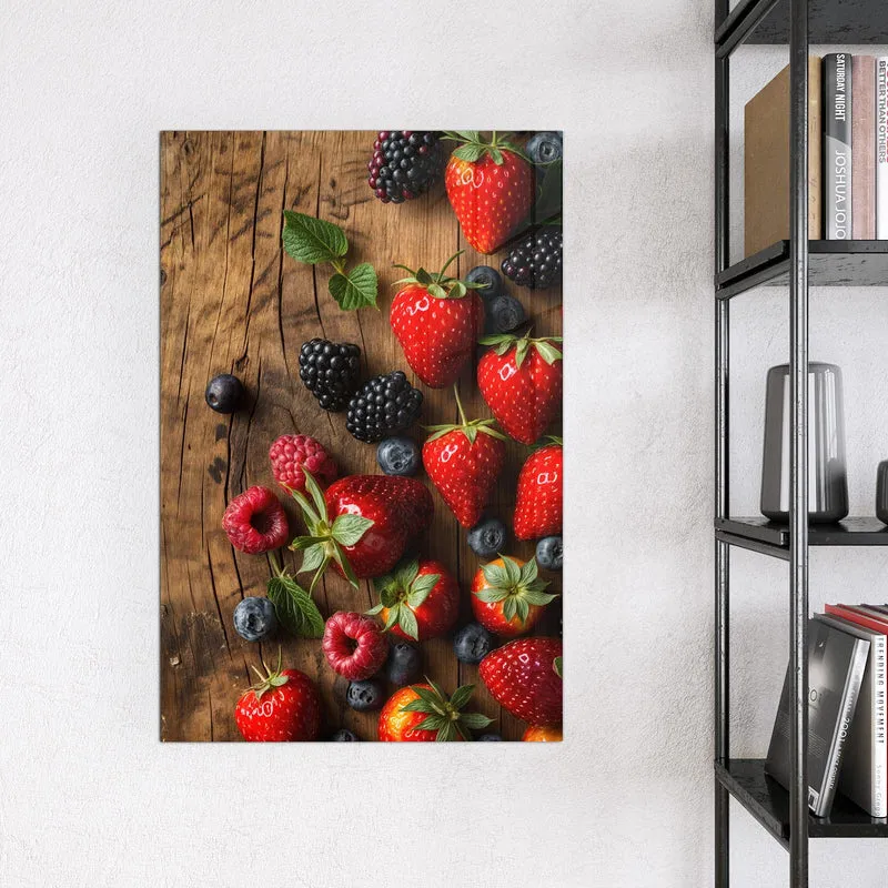 Magnettafel - Beerenmix auf Holz