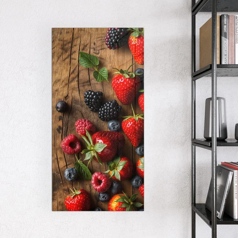 Magnettafel - Beerenmix auf Holz