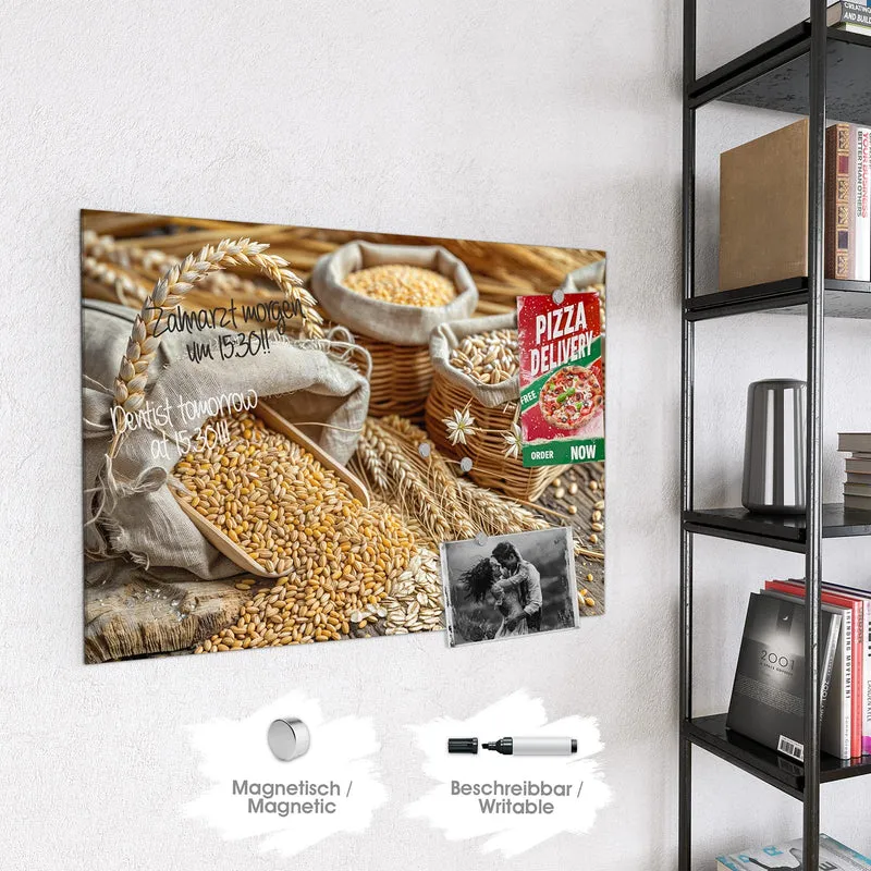 Magnettafel - Getreide in Körben
