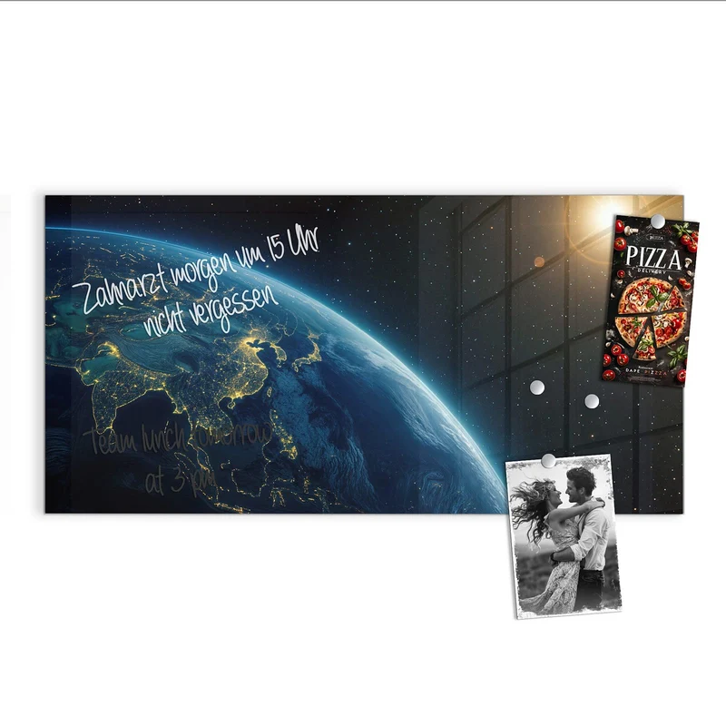 Magnettafel - Erde bei Nacht