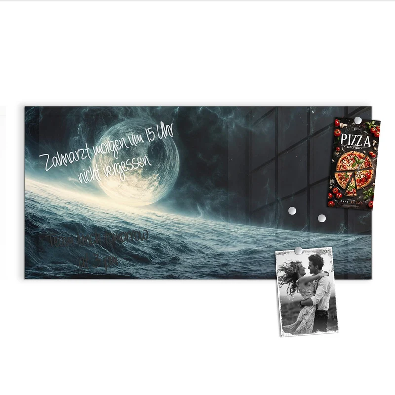 Magnettafel - Mond über dem Meer
