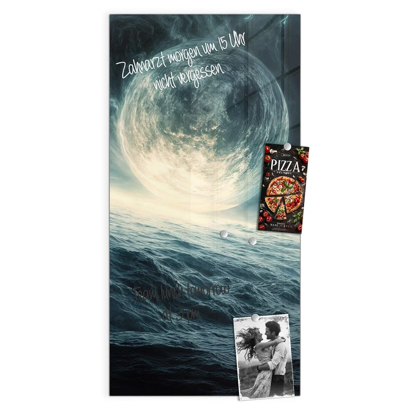 Magnettafel - Mond über dem Meer