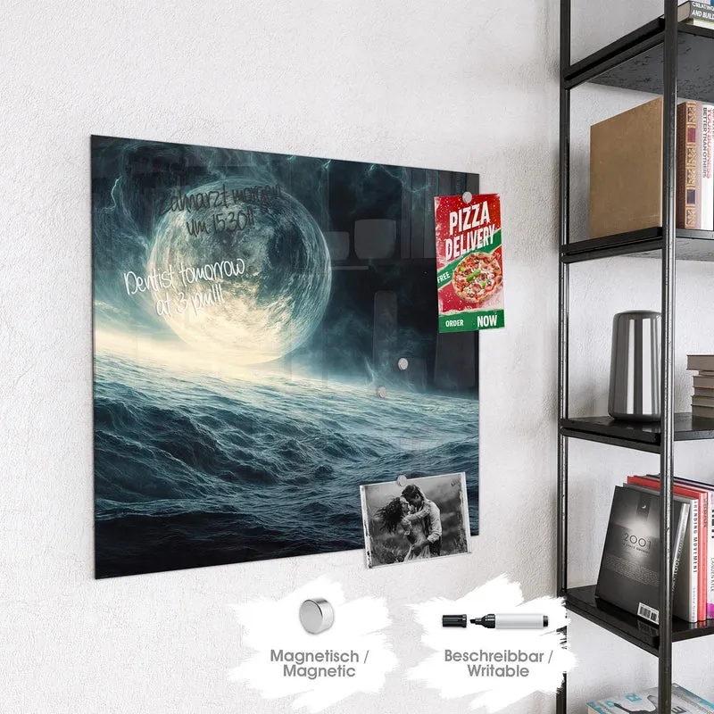 Magnettafel - Mond über dem Meer
