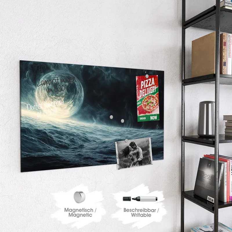 Magnettafel - Mond über dem Meer
