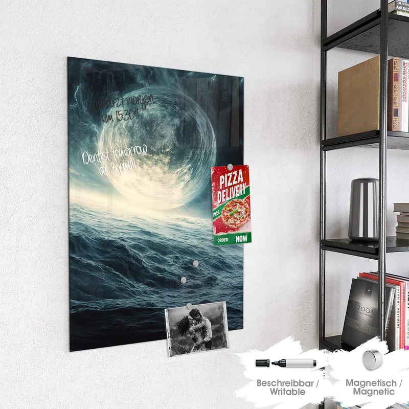Magnettafel - Mond über dem Meer