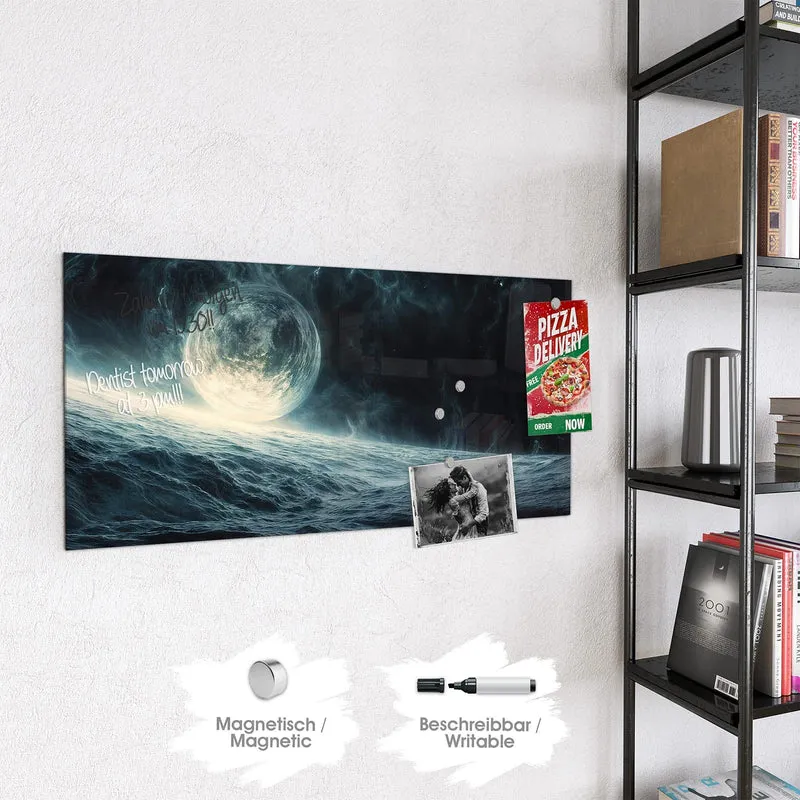 Magnettafel - Mond über dem Meer