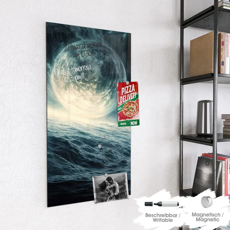 Magnettafel - Mond über dem Meer
