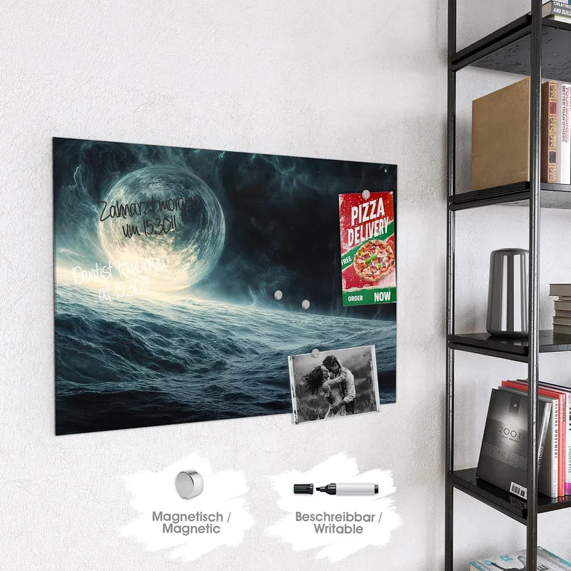 Magnettafel - Mond über dem Meer