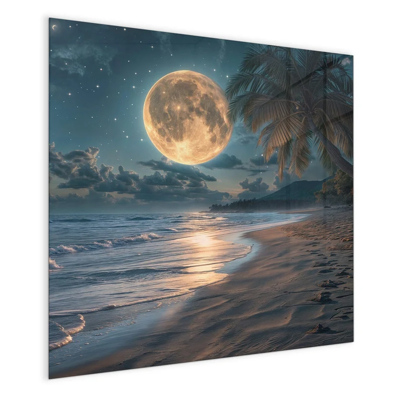 Magnettafel - Mondnacht am Strand