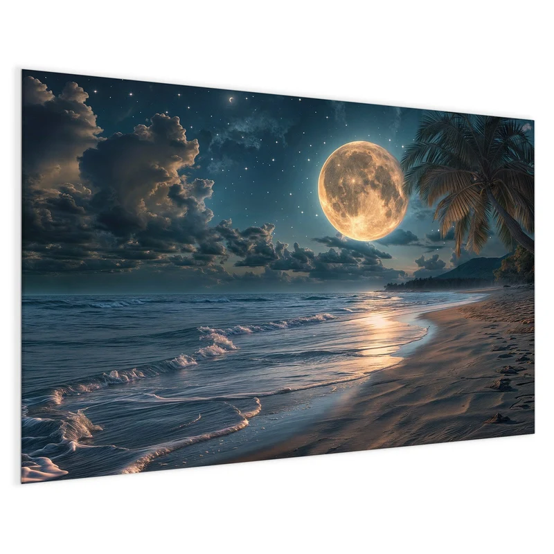 Magnettafel - Mondnacht am Strand