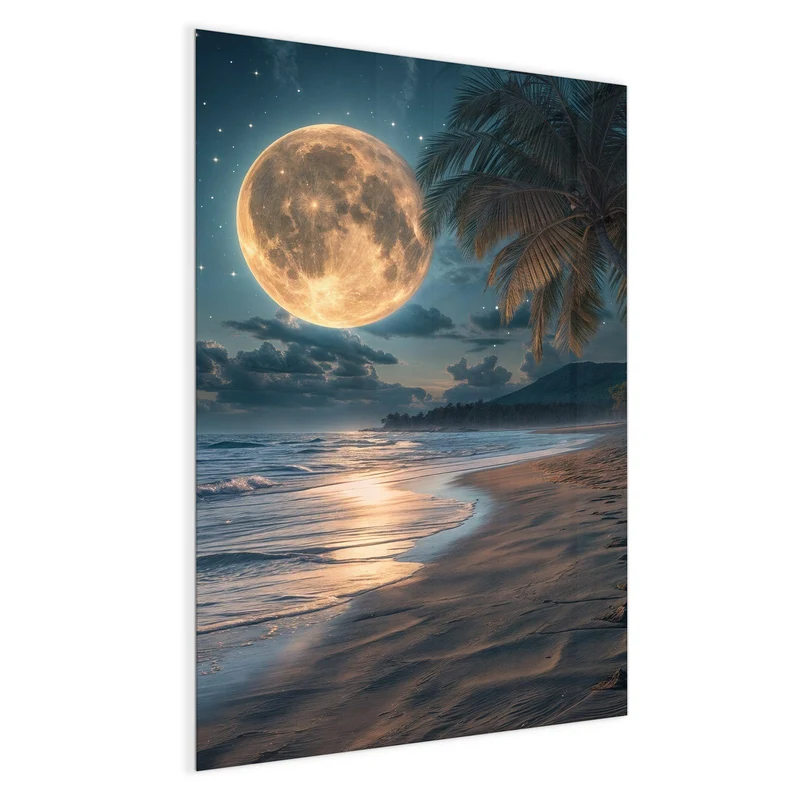 Magnettafel - Mondnacht am Strand