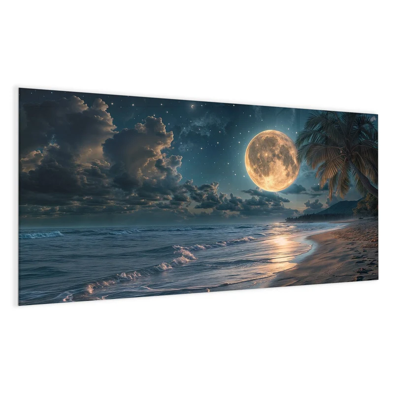Magnettafel - Mondnacht am Strand