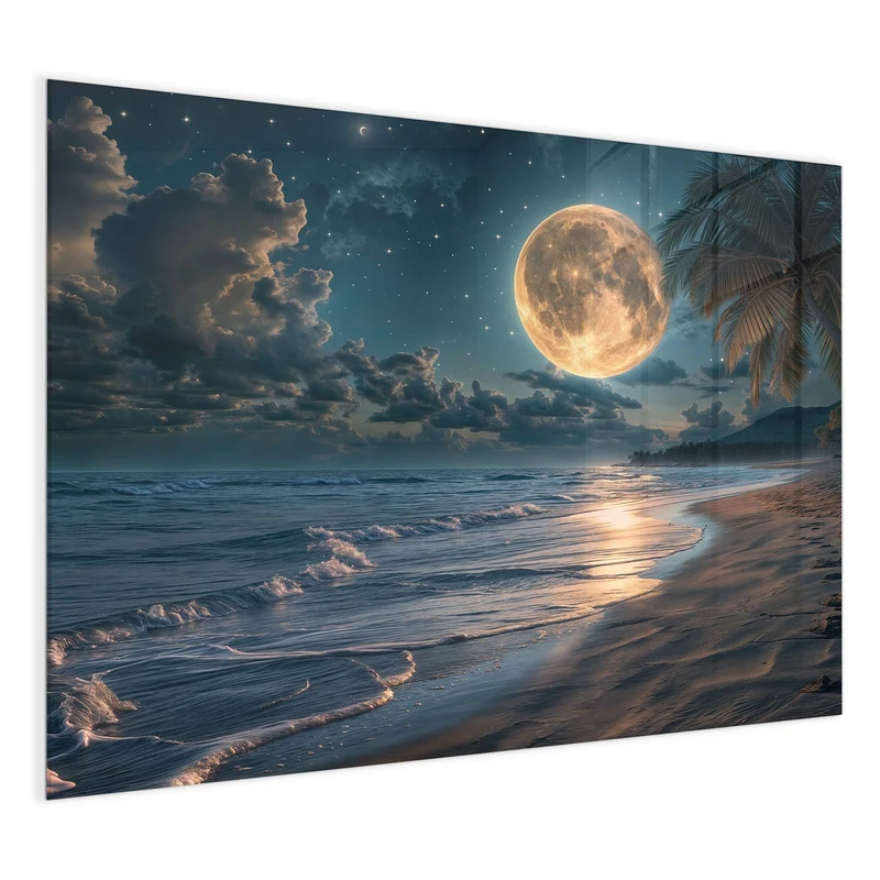 Magnettafel - Mondnacht am Strand