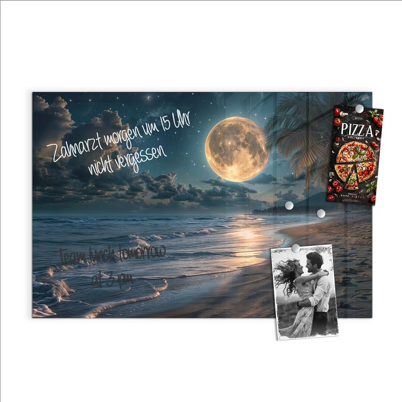 Magnettafel - Mondnacht am Strand
