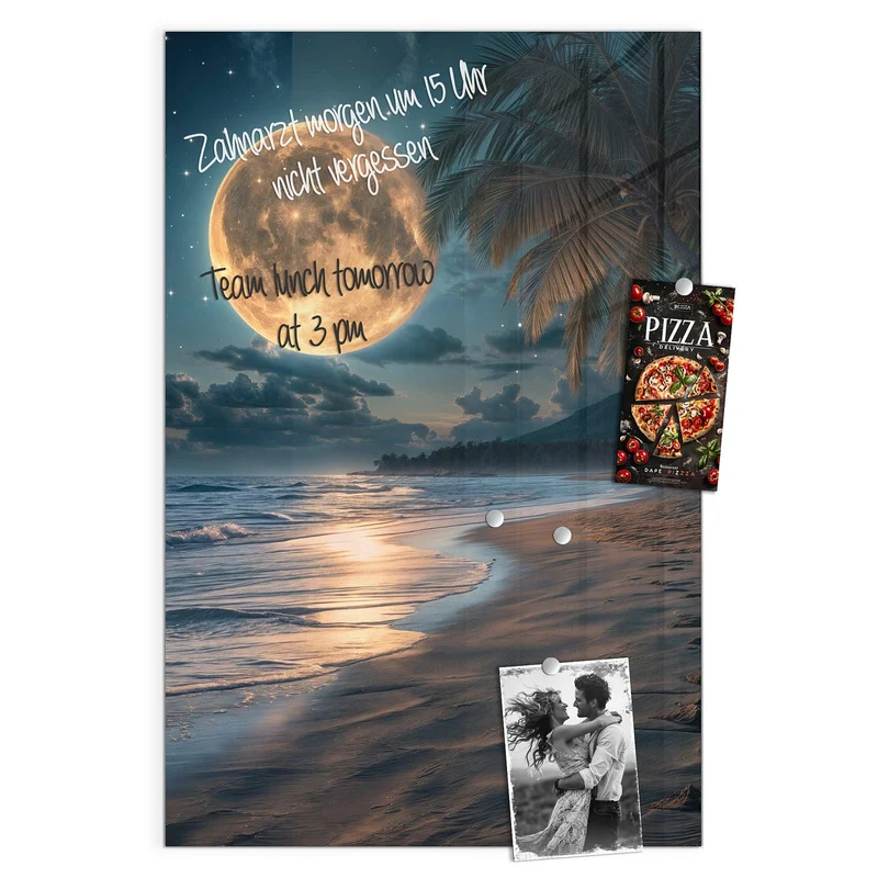 Magnettafel - Mondnacht am Strand