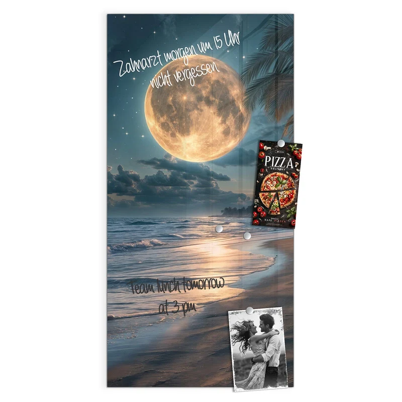 Magnettafel - Mondnacht am Strand