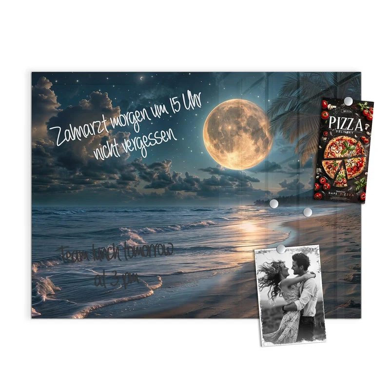 Magnettafel - Mondnacht am Strand