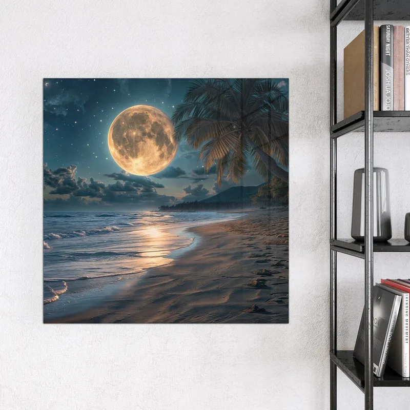 Magnettafel - Mondnacht am Strand